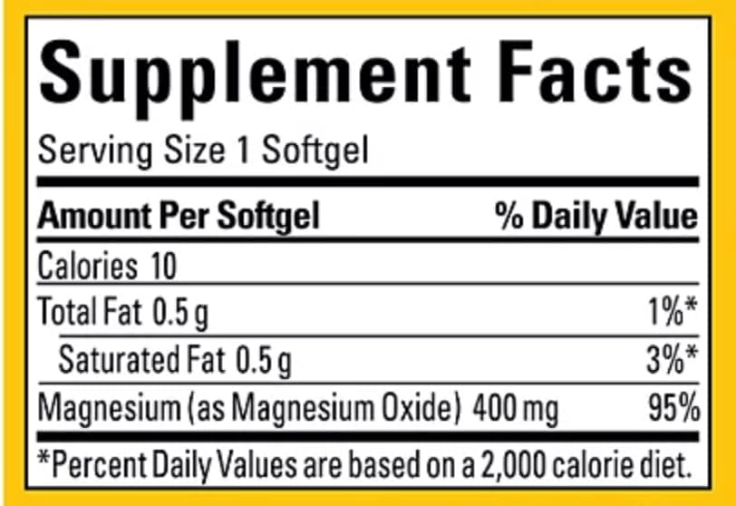 Nature Made Magnesium Oxide Extra Strength 400 mg, 110 Softgels