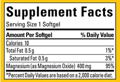 Nature Made Magnesium Oxide Extra Strength 400 mg, 110 Softgels