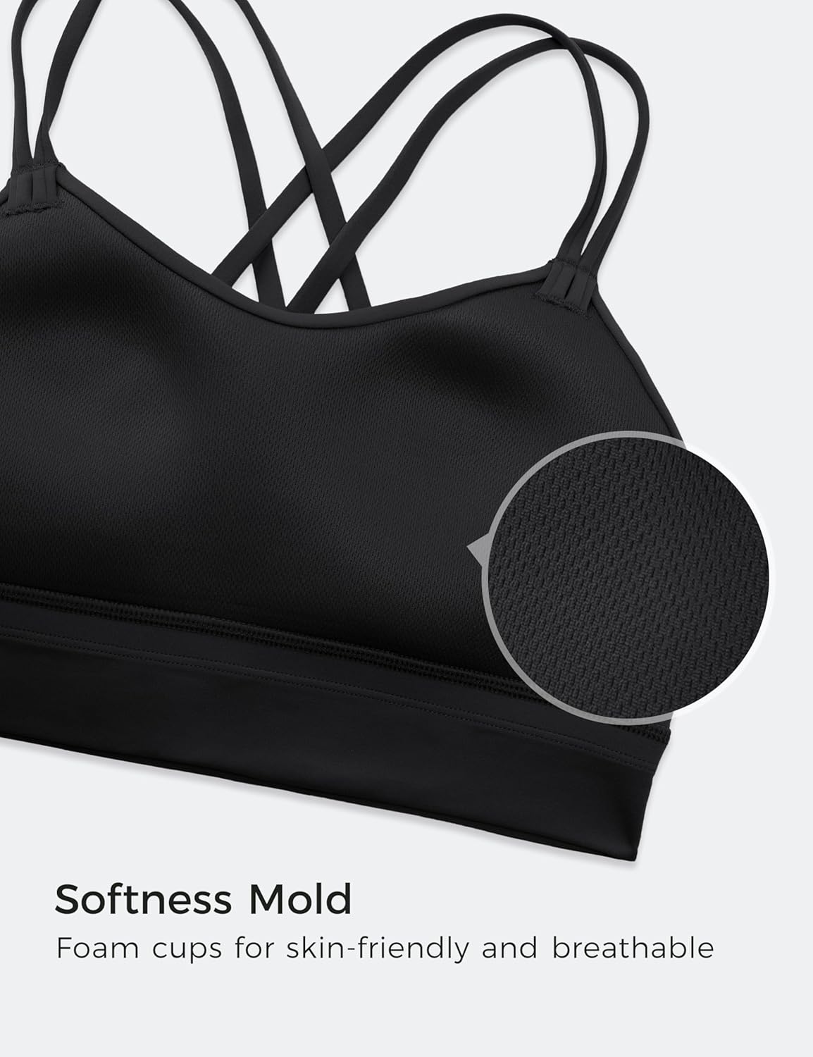 Softness Mold Butterluxe Sports Bras | Molded Cup, Light Support, Yoga, Extremely Soft, Longline, Strappy Back, Scoop Neck, for Women