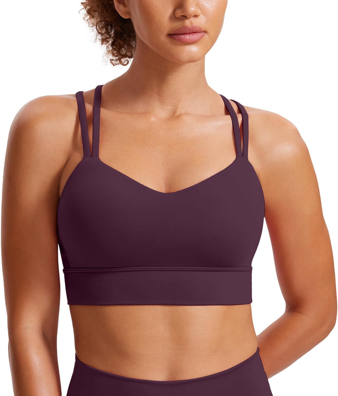 Softness Mold Butterluxe Sports Bras | Molded Cup, Light Support, Yoga, Extremely Soft, Longline, Strappy Back, Scoop Neck, for Women