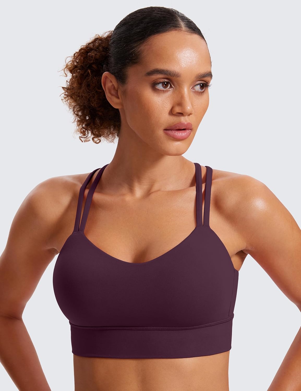 Softness Mold Butterluxe Sports Bras | Molded Cup, Light Support, Yoga, Extremely Soft, Longline, Strappy Back, Scoop Neck, for Women