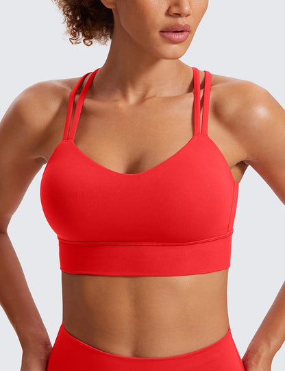 Softness Mold Butterluxe Sports Bras | Molded Cup, Light Support, Yoga, Extremely Soft, Longline, Strappy Back, Scoop Neck, for Women