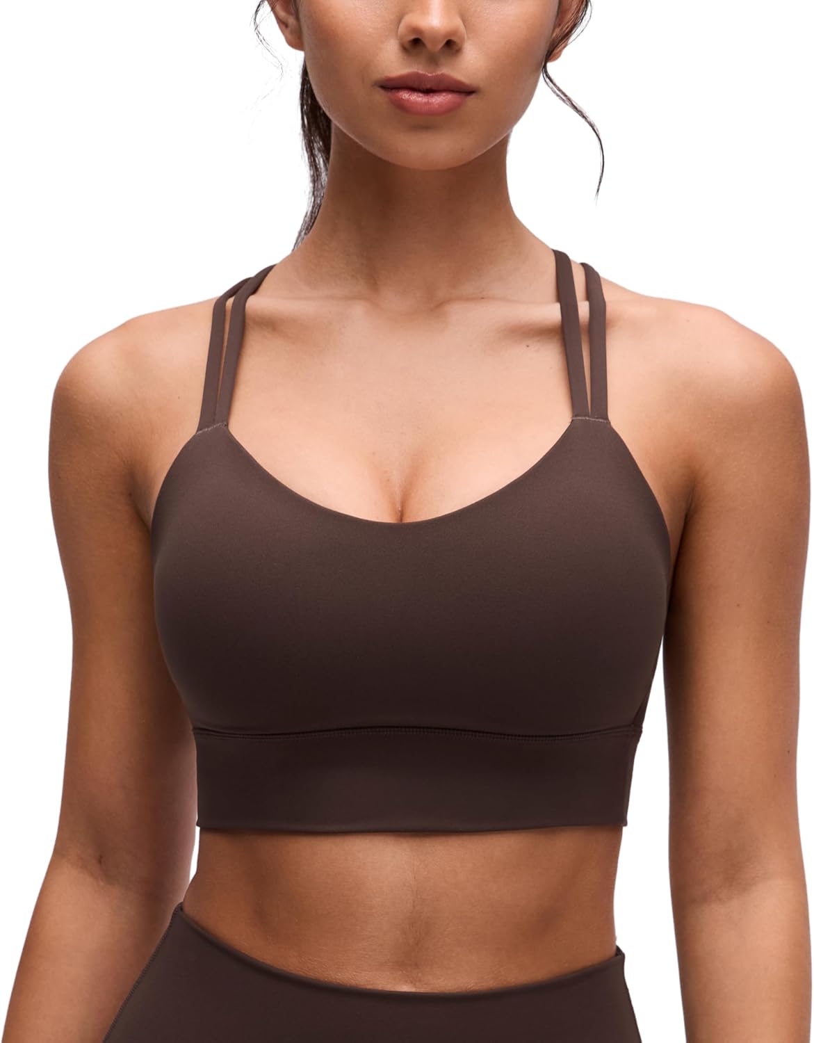Softness Mold Butterluxe Sports Bras | Molded Cup, Light Support, Yoga, Extremely Soft, Longline, Strappy Back, Scoop Neck, for Women