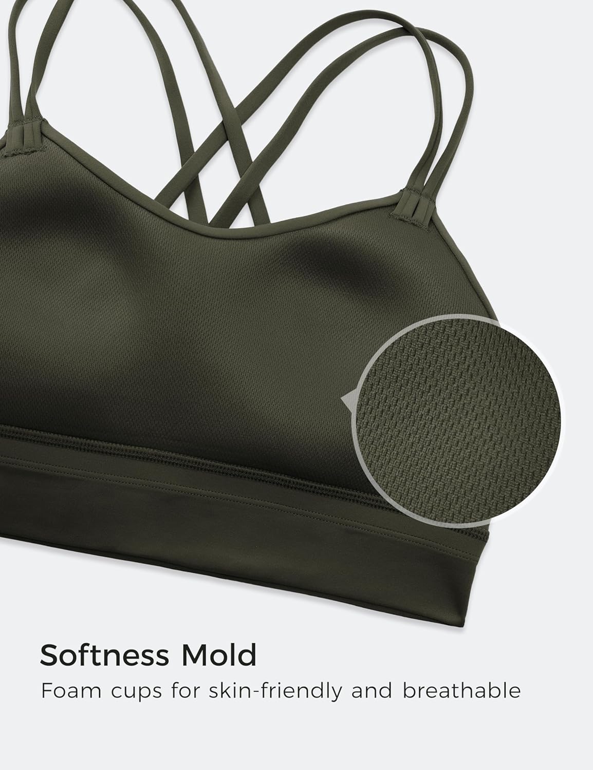 Softness Mold Butterluxe Sports Bras | Molded Cup, Light Support, Yoga, Extremely Soft, Longline, Strappy Back, Scoop Neck, for Women