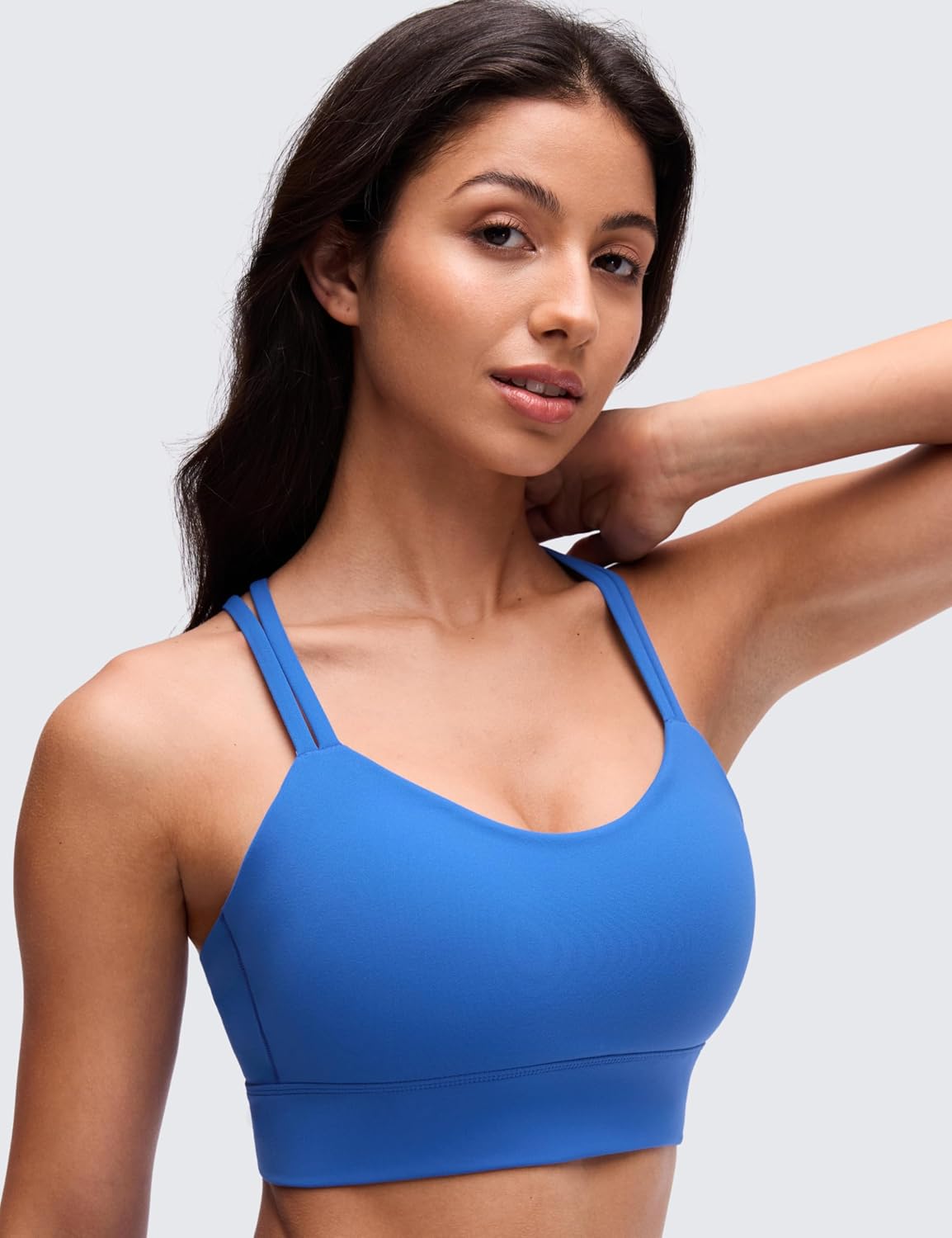 Softness Mold Butterluxe Sports Bras | Molded Cup, Light Support, Yoga, Extremely Soft, Longline, Strappy Back, Scoop Neck, for Women