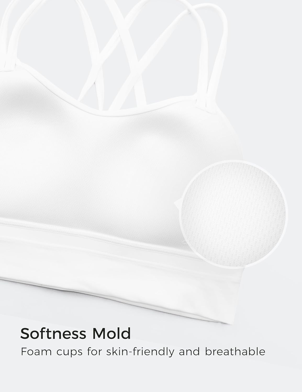 Softness Mold Butterluxe Sports Bras | Molded Cup, Light Support, Yoga, Extremely Soft, Longline, Strappy Back, Scoop Neck, for Women