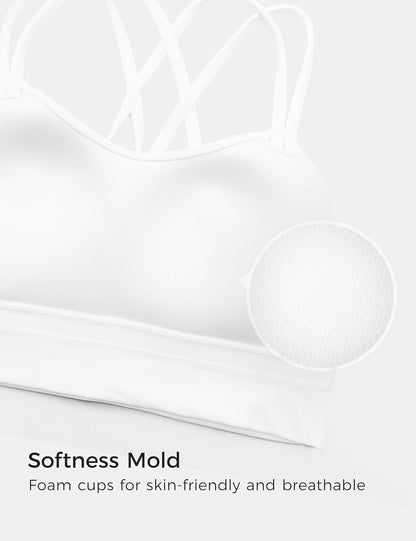 Softness Mold Butterluxe Sports Bras | Molded Cup, Light Support, Yoga, Extremely Soft, Longline, Strappy Back, Scoop Neck, for Women