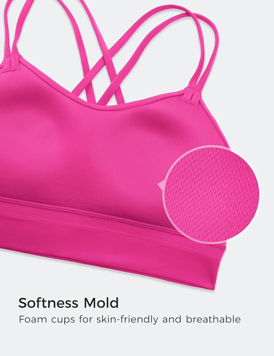 Softness Mold Butterluxe Sports Bras | Molded Cup, Light Support, Yoga, Extremely Soft, Longline, Strappy Back, Scoop Neck, for Women