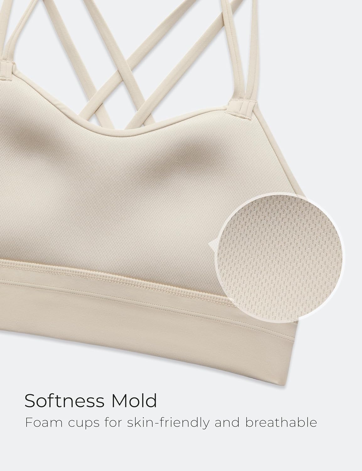 Softness Mold Butterluxe Sports Bras | Molded Cup, Light Support, Yoga, Extremely Soft, Longline, Strappy Back, Scoop Neck, for Women