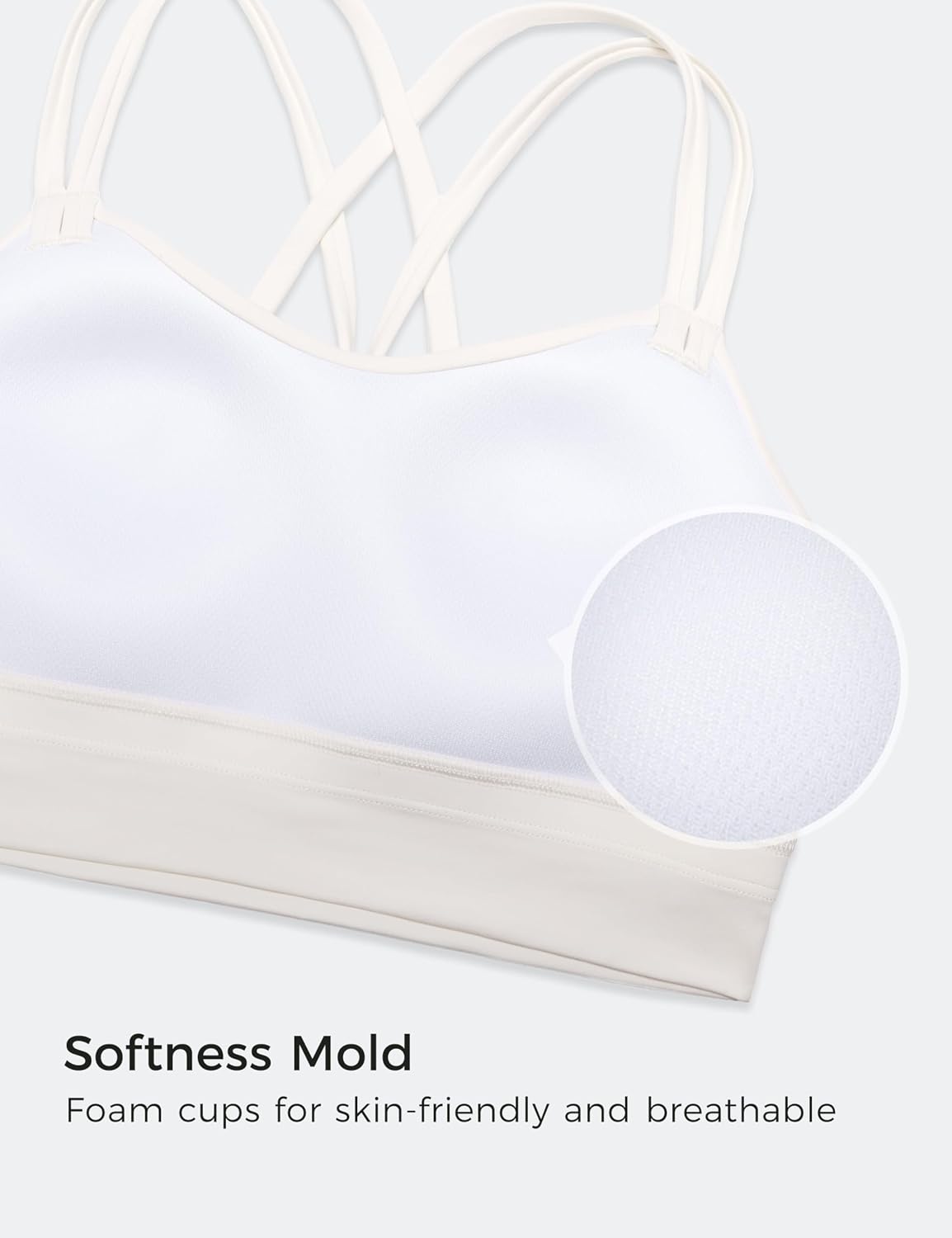 Softness Mold Butterluxe Sports Bras | Molded Cup, Light Support, Yoga, Extremely Soft, Longline, Strappy Back, Scoop Neck, for Women