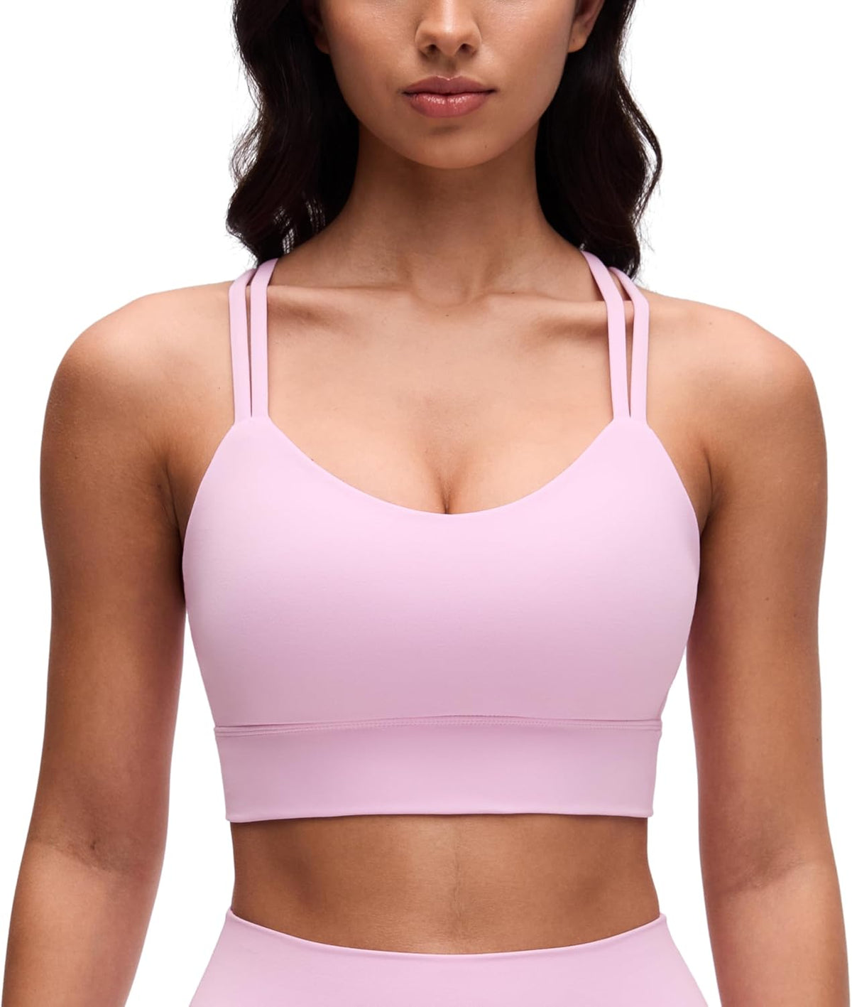 Softness Mold Butterluxe Sports Bras | Molded Cup, Light Support, Yoga, Extremely Soft, Longline, Strappy Back, Scoop Neck, for Women