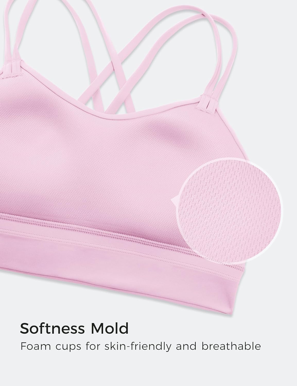 Softness Mold Butterluxe Sports Bras | Molded Cup, Light Support, Yoga, Extremely Soft, Longline, Strappy Back, Scoop Neck, for Women