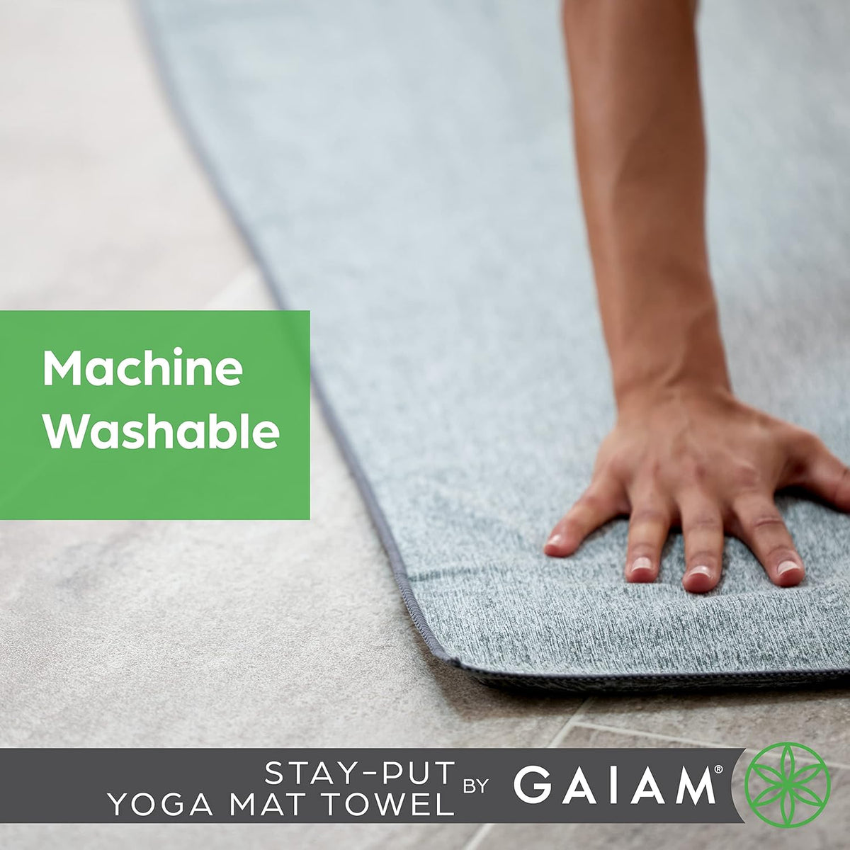 Yoga Towel - Mat Sized Active Dry Non Slip Moisture Wicking Sweat Absorbent Microfiber Hot Yoga Towel for Women & Men | Stay-Put Corner Pockets (70" Long x 26" Wide)