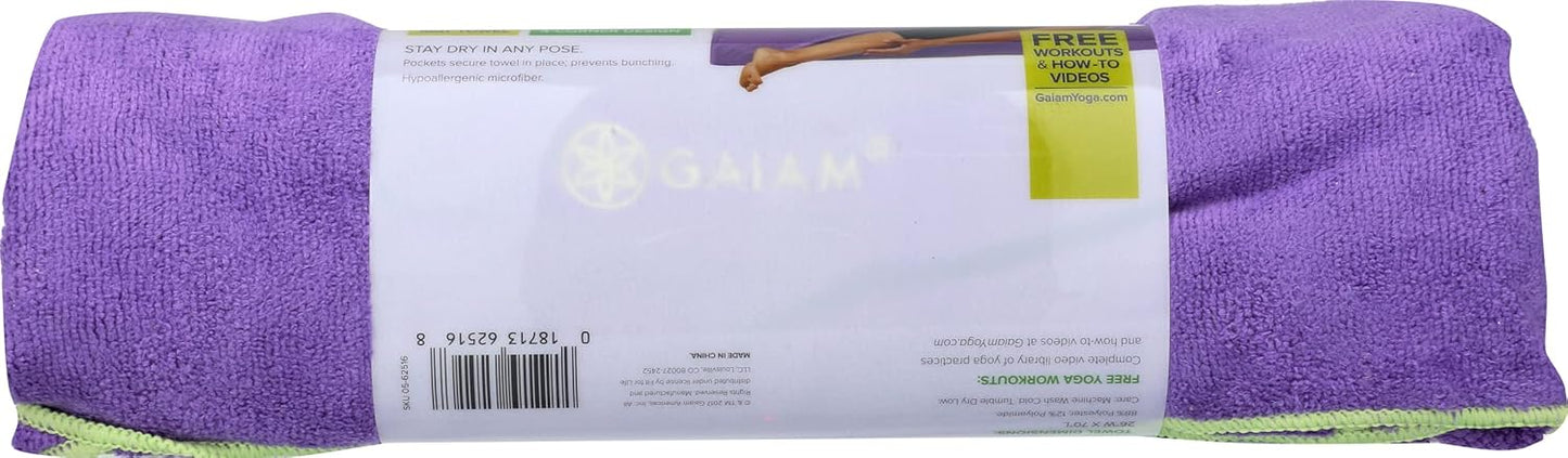 Yoga Towel - Mat Sized Active Dry Non Slip Moisture Wicking Sweat Absorbent Microfiber Hot Yoga Towel for Women & Men | Stay-Put Corner Pockets (70" Long x 26" Wide)