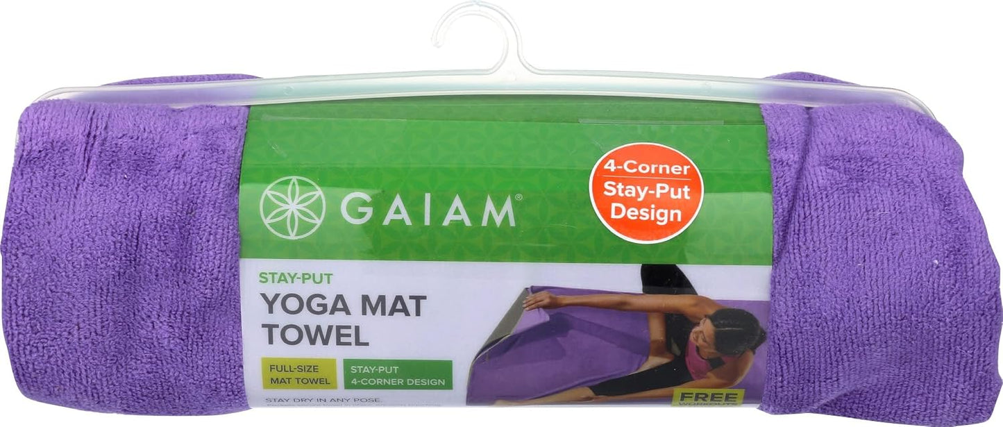 Yoga Towel - Mat Sized Active Dry Non Slip Moisture Wicking Sweat Absorbent Microfiber Hot Yoga Towel for Women & Men | Stay-Put Corner Pockets (70" Long x 26" Wide)
