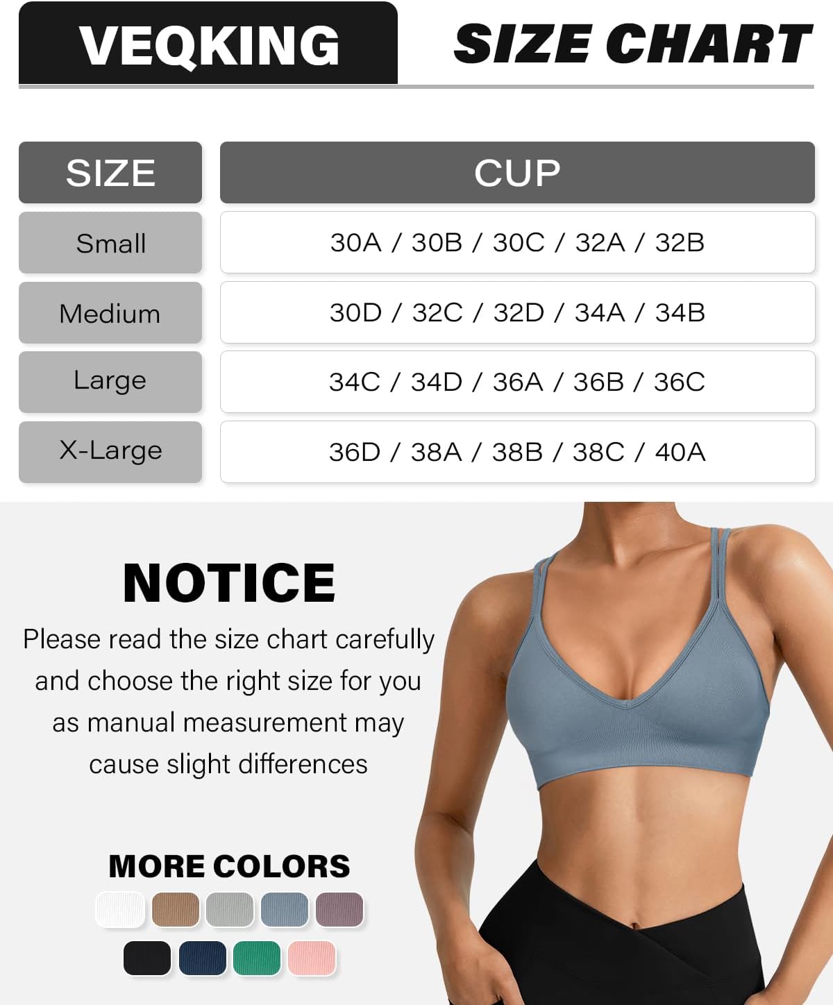 Seamless V-Neck Cross Back Women Sports Bra for Small Chest, 3 Pack | Made for A-C Cups, Spaghetti Straps, Removable Padded, Comfort Wireless for Low Impact Workout: Yoga, Lounging & Daily Wear