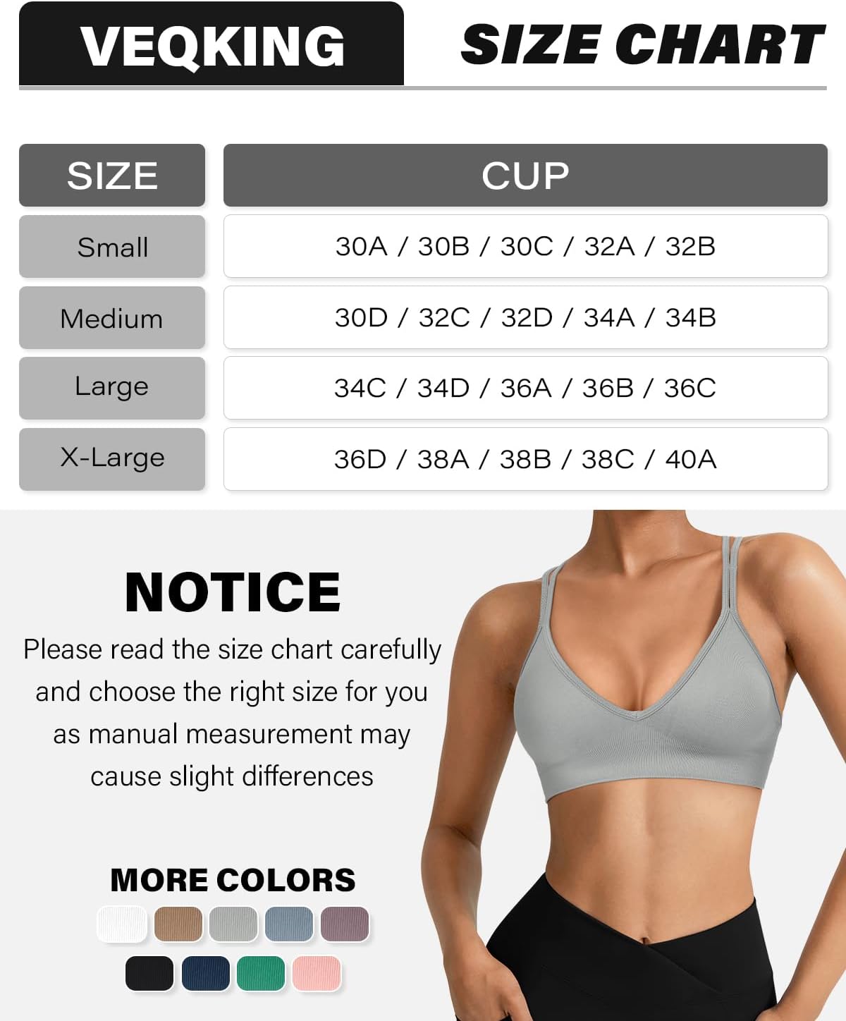 Seamless V-Neck Cross Back Women Sports Bra for Small Chest, 3 Pack | Made for A-C Cups, Spaghetti Straps, Removable Padded, Comfort Wireless for Low Impact Workout: Yoga, Lounging & Daily Wear