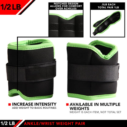 Ankle Weights - Ankle Weight Pair 10 Weight and Bundle Options - 0.5 to 8 lbs. Each (Set of 2) Adjustable Straps – Comfortable, Breathable, Moisture Absorbent Weight Straps for Men and Women