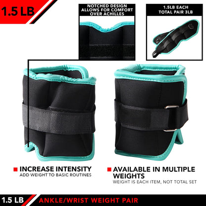 Ankle Weights - Ankle Weight Pair 10 Weight and Bundle Options - 0.5 to 8 lbs. Each (Set of 2) Adjustable Straps – Comfortable, Breathable, Moisture Absorbent Weight Straps for Men and Women