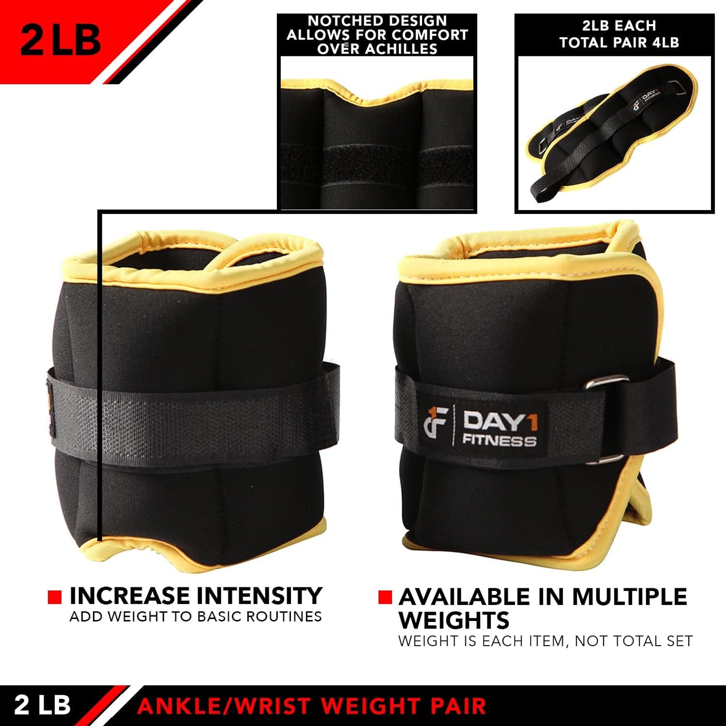 Ankle Weights - Ankle Weight Pair 10 Weight and Bundle Options - 0.5 to 8 lbs. Each (Set of 2) Adjustable Straps – Comfortable, Breathable, Moisture Absorbent Weight Straps for Men and Women