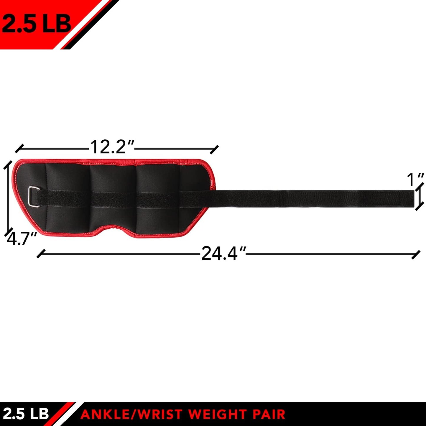 Ankle Weights - Ankle Weight Pair 10 Weight and Bundle Options - 0.5 to 8 lbs. Each (Set of 2) Adjustable Straps – Comfortable, Breathable, Moisture Absorbent Weight Straps for Men and Women