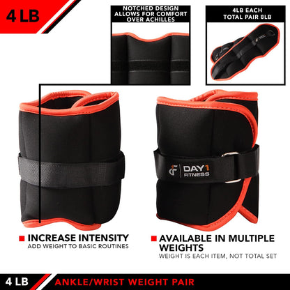 Ankle Weights - Ankle Weight Pair 10 Weight and Bundle Options - 0.5 to 8 lbs. Each (Set of 2) Adjustable Straps – Comfortable, Breathable, Moisture Absorbent Weight Straps for Men and Women