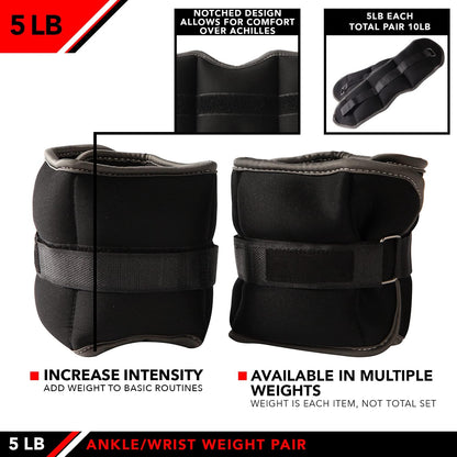 Ankle Weights - Ankle Weight Pair 10 Weight and Bundle Options - 0.5 to 8 lbs. Each (Set of 2) Adjustable Straps – Comfortable, Breathable, Moisture Absorbent Weight Straps for Men and Women