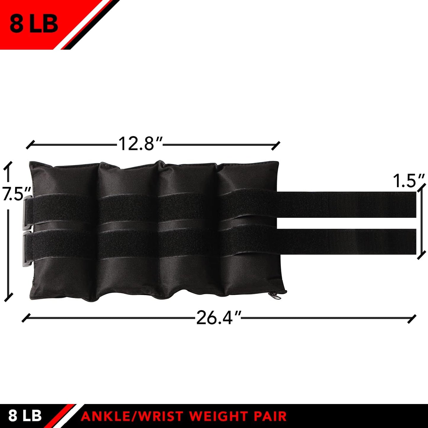 Ankle Weights - Ankle Weight Pair 10 Weight and Bundle Options - 0.5 to 8 lbs. Each (Set of 2) Adjustable Straps – Comfortable, Breathable, Moisture Absorbent Weight Straps for Men and Women