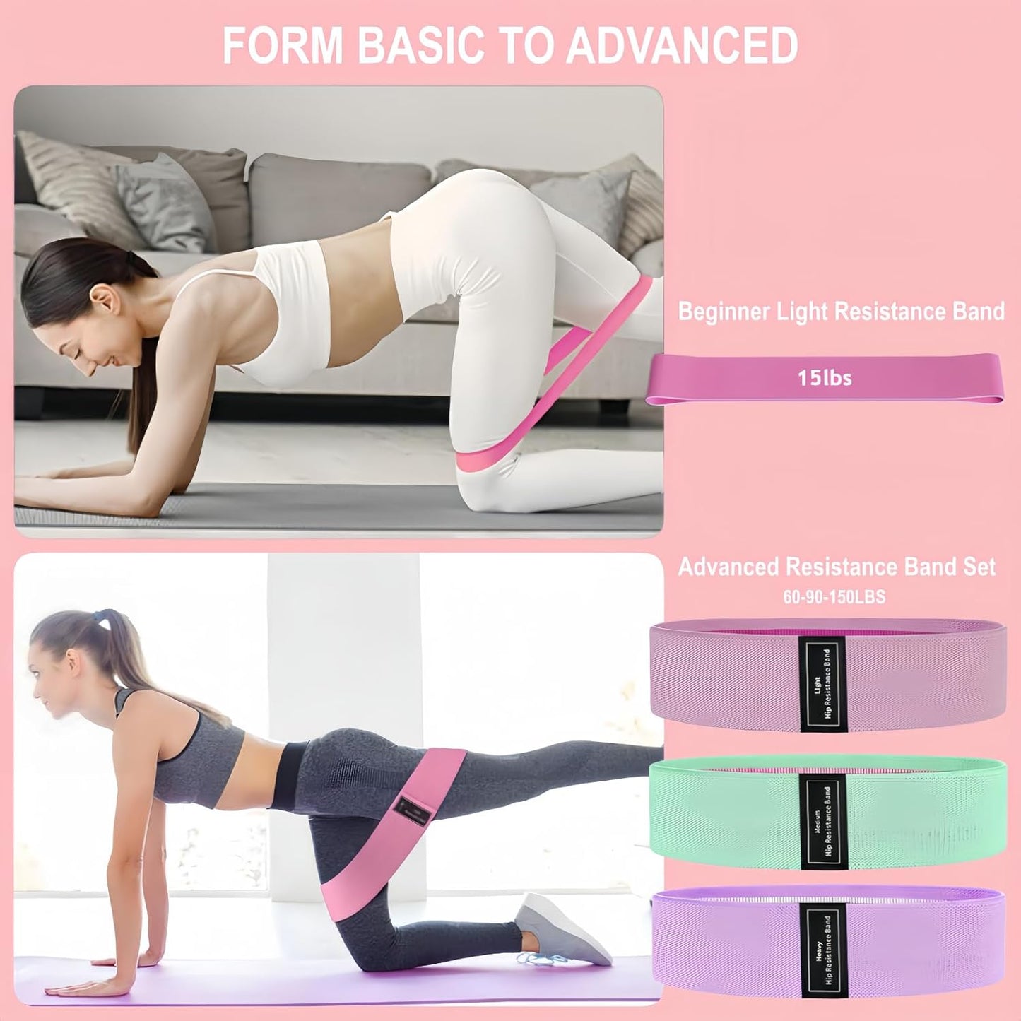 Pilates Equipment, Pilates Kit for Home Workouts, Pilates Essentials Kit for Women, Home Pilates Kit with Pilates Ring and Ball Set, Booty Bands, Figure 8 Resistance Band, Yoga Band