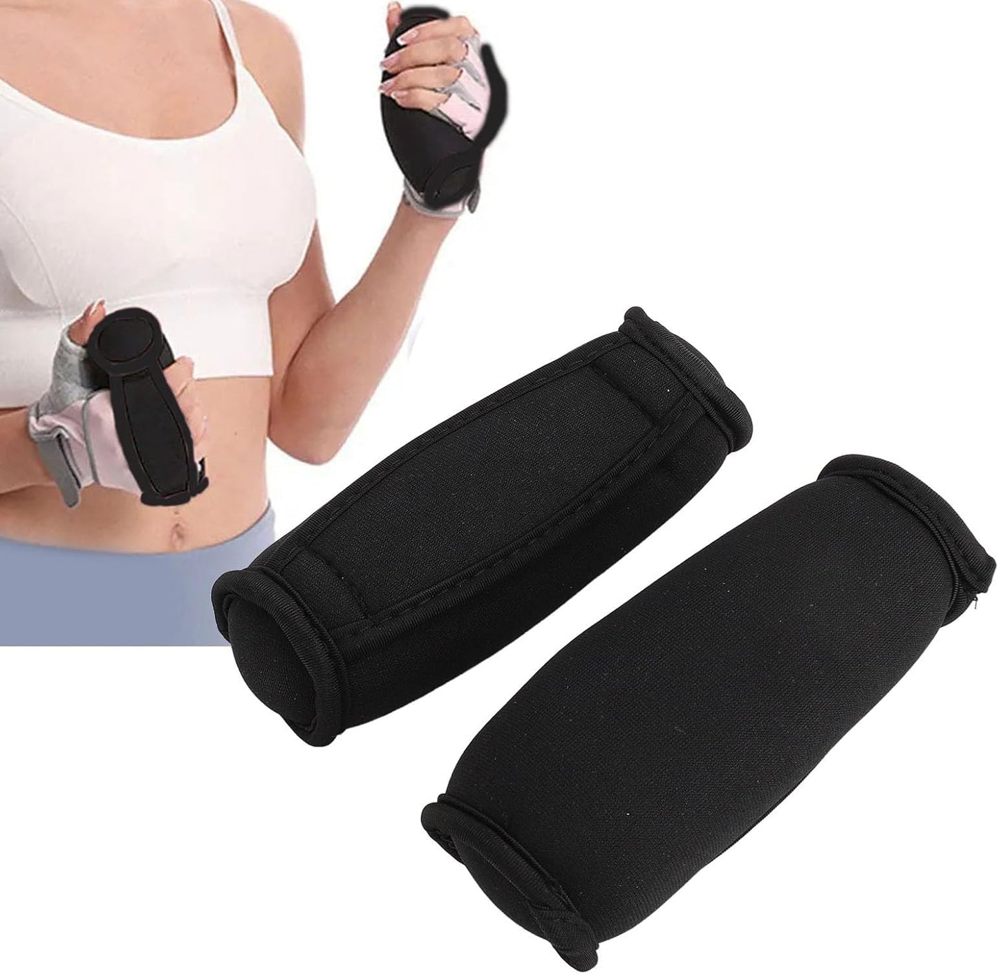 1LB Pair Soft Dumbbells with Hand Strap, Sand Filled Neoprene Hand Weights for Women and Men Walking, Jogging, Cardio, Aerobics and Home Workout