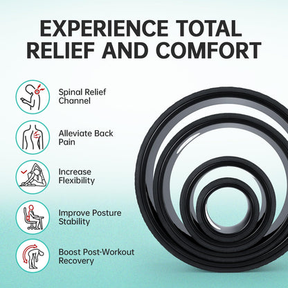 Back Wheel Foam Roller – Targeted Back & Neck Relief, Lumbar Spine Stretcher, Spinal Decompression Stretcher, Massage Roller with Density Foam for Physical Therapy, Supports 500lbs
