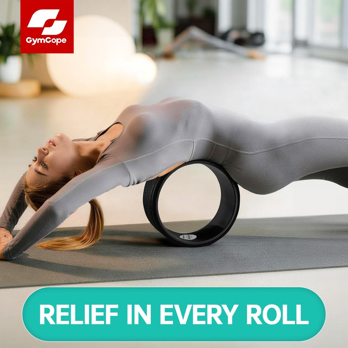 Back Wheel Foam Roller – Targeted Back & Neck Relief, Lumbar Spine Stretcher, Spinal Decompression Stretcher, Massage Roller with Density Foam for Physical Therapy, Supports 500lbs