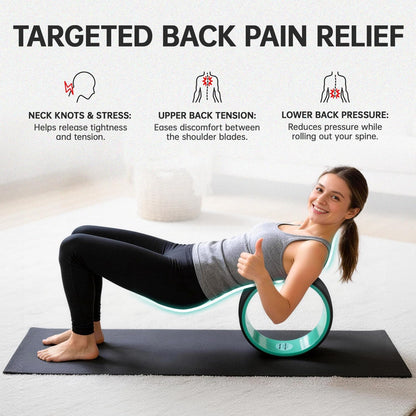 Back Wheel Foam Roller – Targeted Back & Neck Relief, Lumbar Spine Stretcher, Spinal Decompression Stretcher, Massage Roller with Density Foam for Physical Therapy, Supports 500lbs