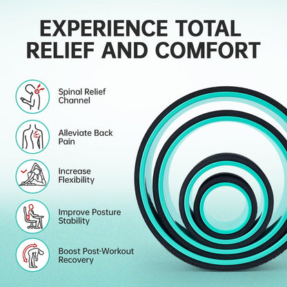 Back Wheel Foam Roller – Targeted Back & Neck Relief, Lumbar Spine Stretcher, Spinal Decompression Stretcher, Massage Roller with Density Foam for Physical Therapy, Supports 500lbs