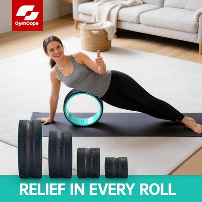 Back Wheel Foam Roller – Targeted Back & Neck Relief, Lumbar Spine Stretcher, Spinal Decompression Stretcher, Massage Roller with Density Foam for Physical Therapy, Supports 500lbs