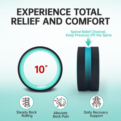 Back Wheel Foam Roller – Targeted Back & Neck Relief, Lumbar Spine Stretcher, Spinal Decompression Stretcher, Massage Roller with Density Foam for Physical Therapy, Supports 500lbs