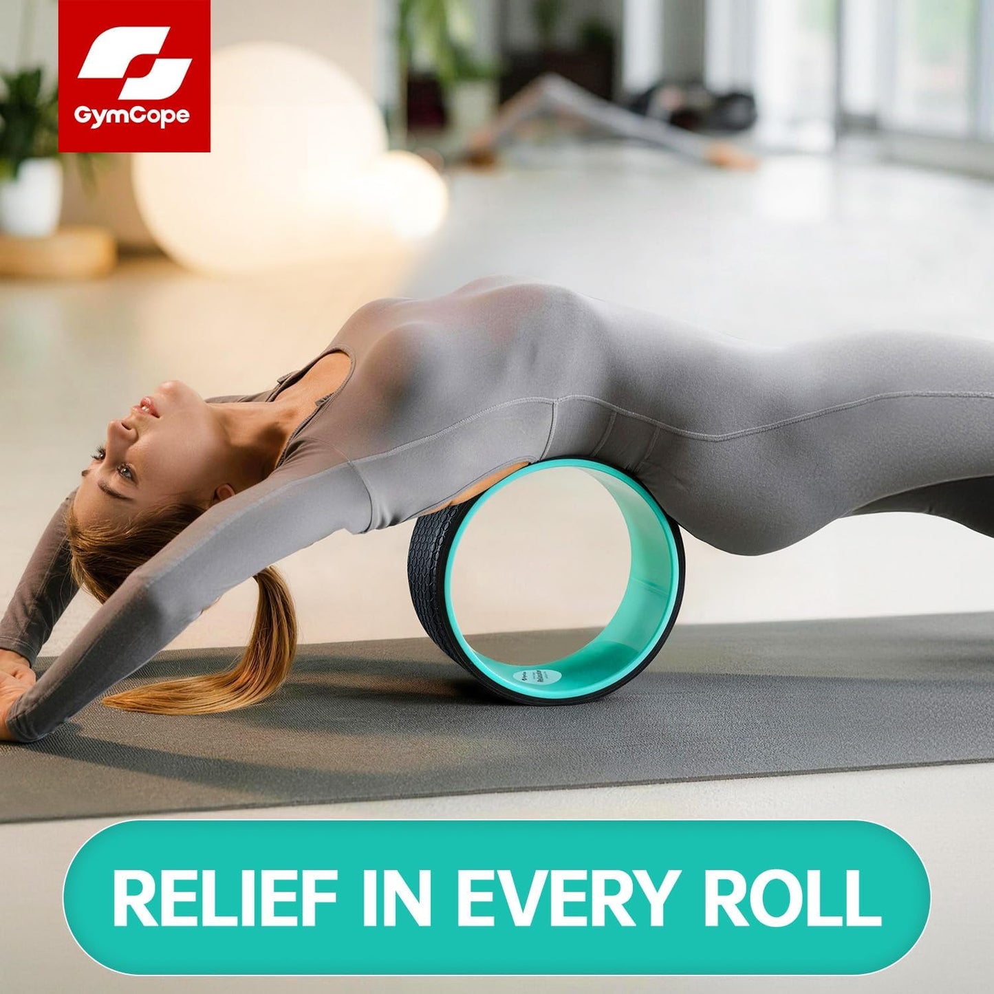 Back Wheel Foam Roller – Targeted Back & Neck Relief, Lumbar Spine Stretcher, Spinal Decompression Stretcher, Massage Roller with Density Foam for Physical Therapy, Supports 500lbs
