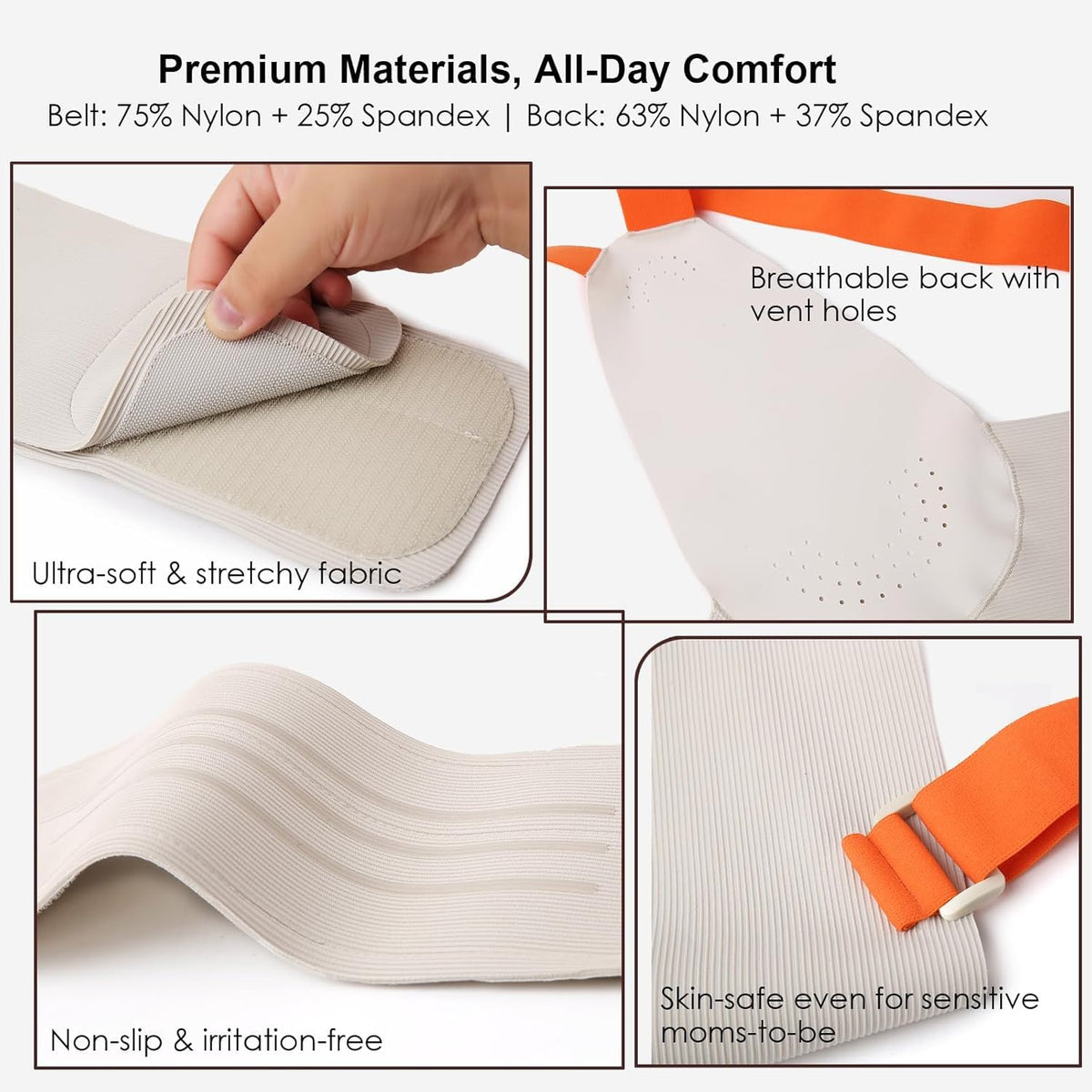 Belly Bands for Pregnant Women with Adjustable Support Brace Straps | Pregnancy Belly Band Maternity Belt for Abdomen, Waist and Back Support (Gray,L)