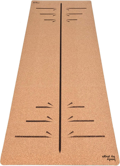 Luxury Cork Yoga Mat - Non Slip, Extra Thick Grip. Thicker, Longer, and Wider for More Comfort and Support. Tough Enough For Hot Yoga. Natural, Non Toxic, and Eco Friendly. Optional Alignment Lines.