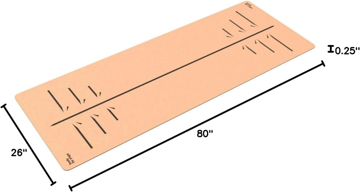Luxury Cork Yoga Mat - Non Slip, Extra Thick Grip. Thicker, Longer, and Wider for More Comfort and Support. Tough Enough For Hot Yoga. Natural, Non Toxic, and Eco Friendly. Optional Alignment Lines.