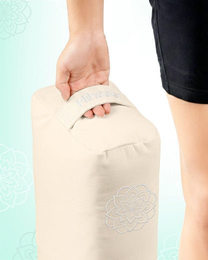 3 in 1 Yoga Bolster Pillow Set for Relaxation & Meditation, Premium Rectangular Velvet Cushion with Weighted Lavender Eye Pillow, Supportive Foam for Back Support & Stretching