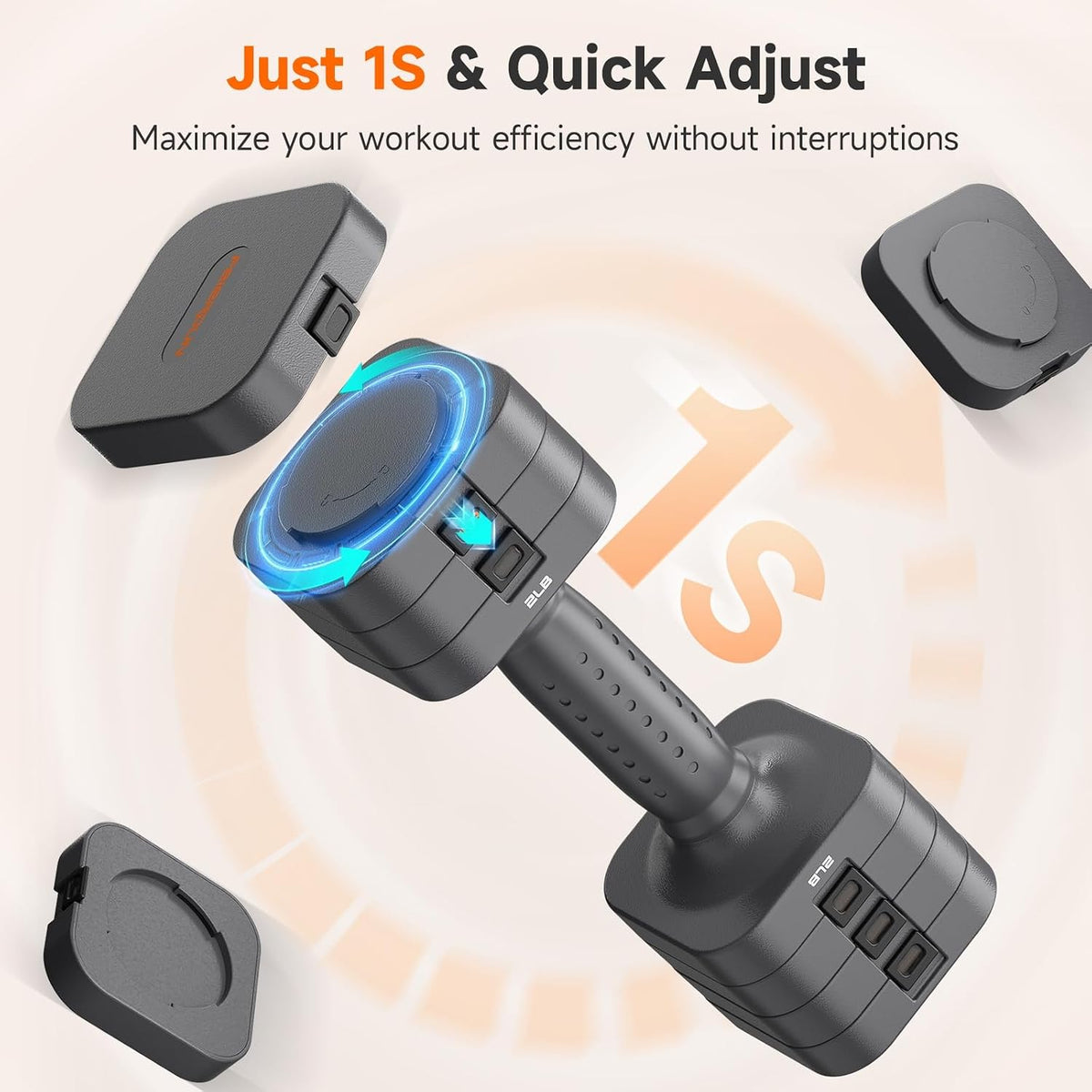 DB3 5-in-1 Adjustable Dumbbell Set, 6LB/10LB Pair Adjustable Weights for Women at Home, Dual Locking Stable Hand Weights with TPU Soft Handle, Home Gym, Rehab, Pilates, Yoga, Strength Training