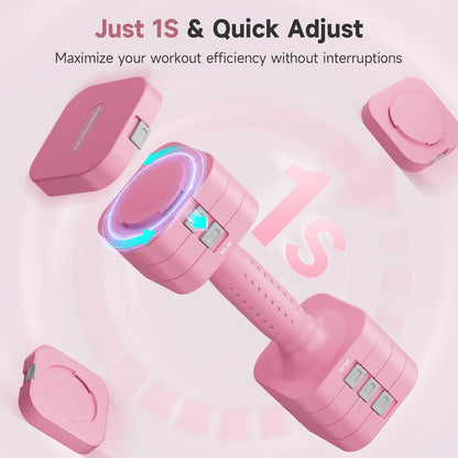 DB3 5-in-1 Adjustable Dumbbell Set, 6LB/10LB Pair Adjustable Weights for Women at Home, Dual Locking Stable Hand Weights with TPU Soft Handle, Home Gym, Rehab, Pilates, Yoga, Strength Training