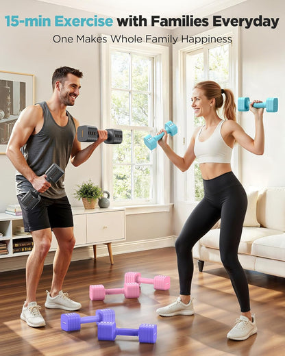 DB3 5-in-1 Adjustable Dumbbell Set, 6LB/10LB Pair Adjustable Weights for Women at Home, Dual Locking Stable Hand Weights with TPU Soft Handle, Home Gym, Rehab, Pilates, Yoga, Strength Training
