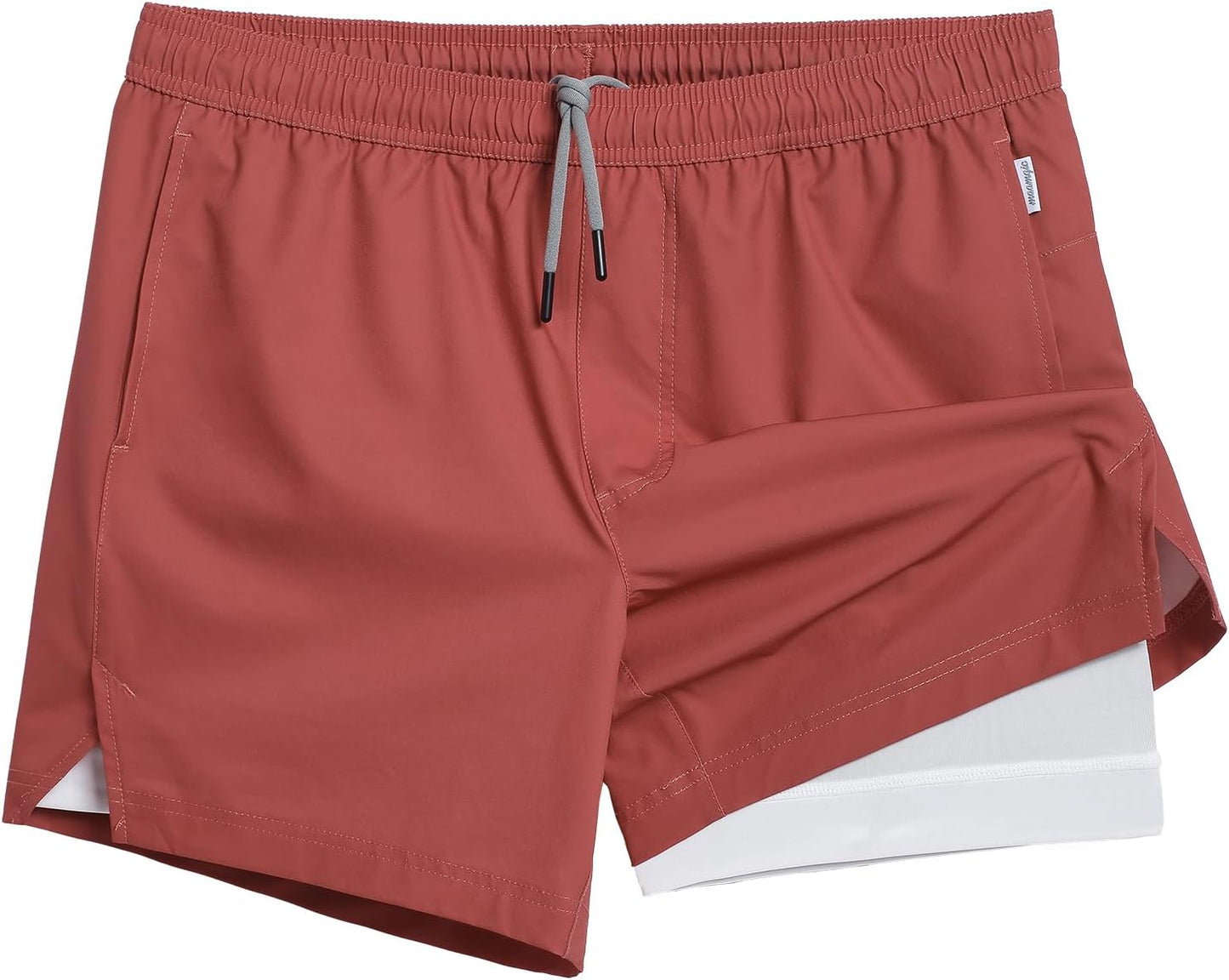 Mens 5" Gym Running Shorts for Men 2 in 1 Quick Dry Workout Athletic Shorts