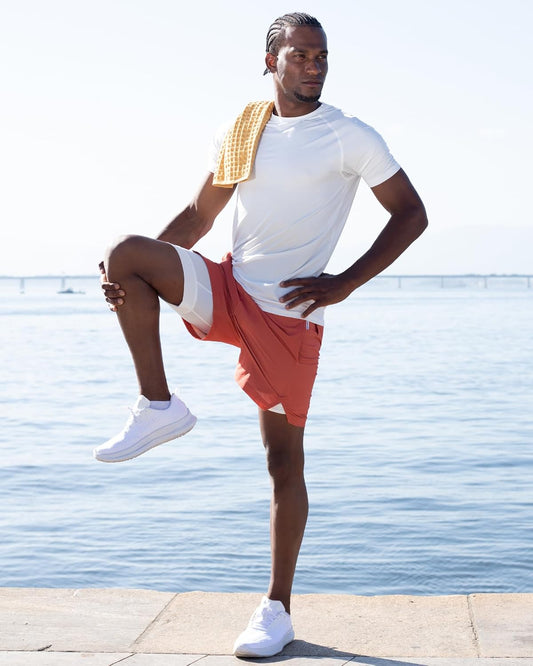 Mens 5" Gym Running Shorts for Men 2 in 1 Quick Dry Workout Athletic Shorts