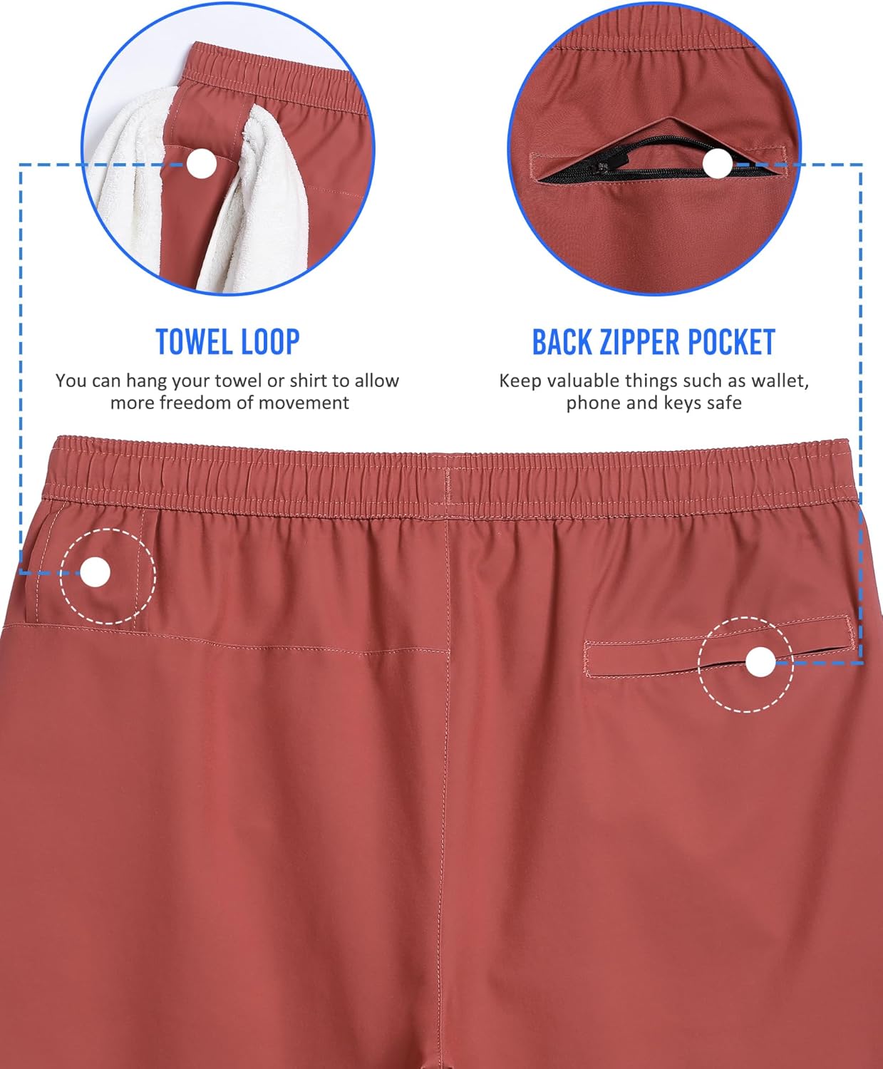 Mens 5" Gym Running Shorts for Men 2 in 1 Quick Dry Workout Athletic Shorts