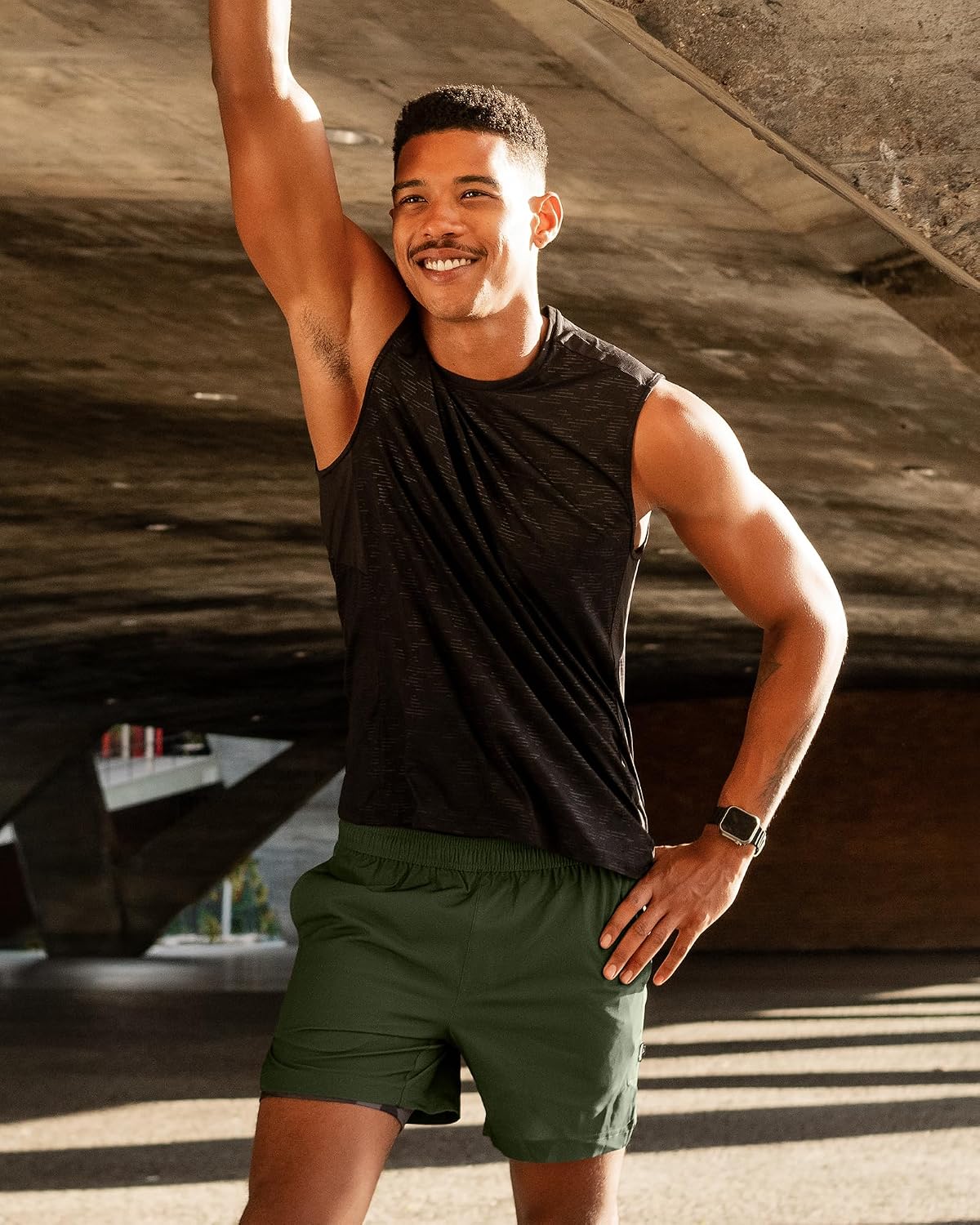 Mens 5" Gym Running Shorts for Men 2 in 1 Quick Dry Workout Athletic Shorts