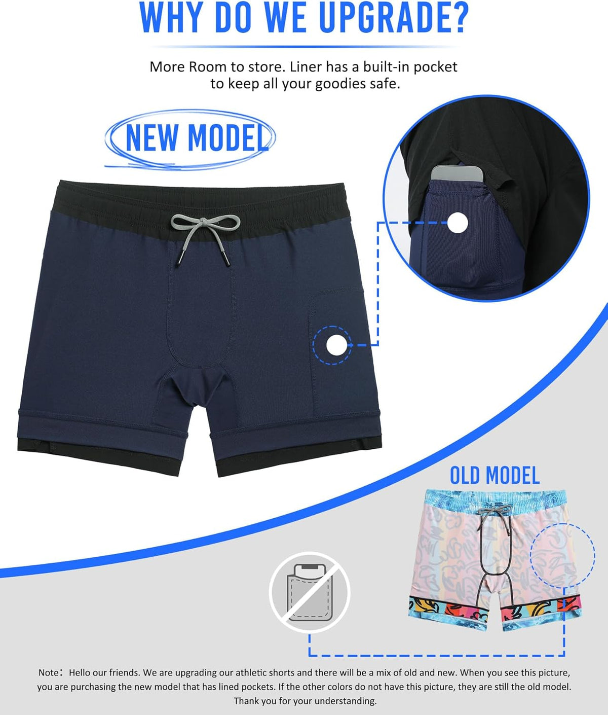 Mens 5" Gym Running Shorts for Men 2 in 1 Quick Dry Workout Athletic Shorts
