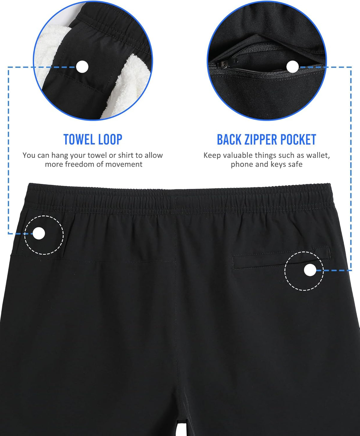 Mens 5" Gym Running Shorts for Men 2 in 1 Quick Dry Workout Athletic Shorts